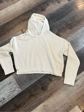 Sincerely Jules Cream Waffle Knit Hoodie Sweater